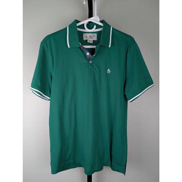 men's Original Penguin by Munsingwear Polo Shirt Green Retail $69 - Picture 1 of 7